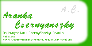 aranka csernyanszky business card