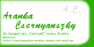 aranka csernyanszky business card